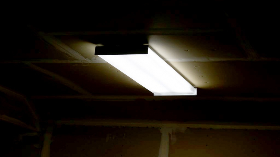 Fluorescent light turned on